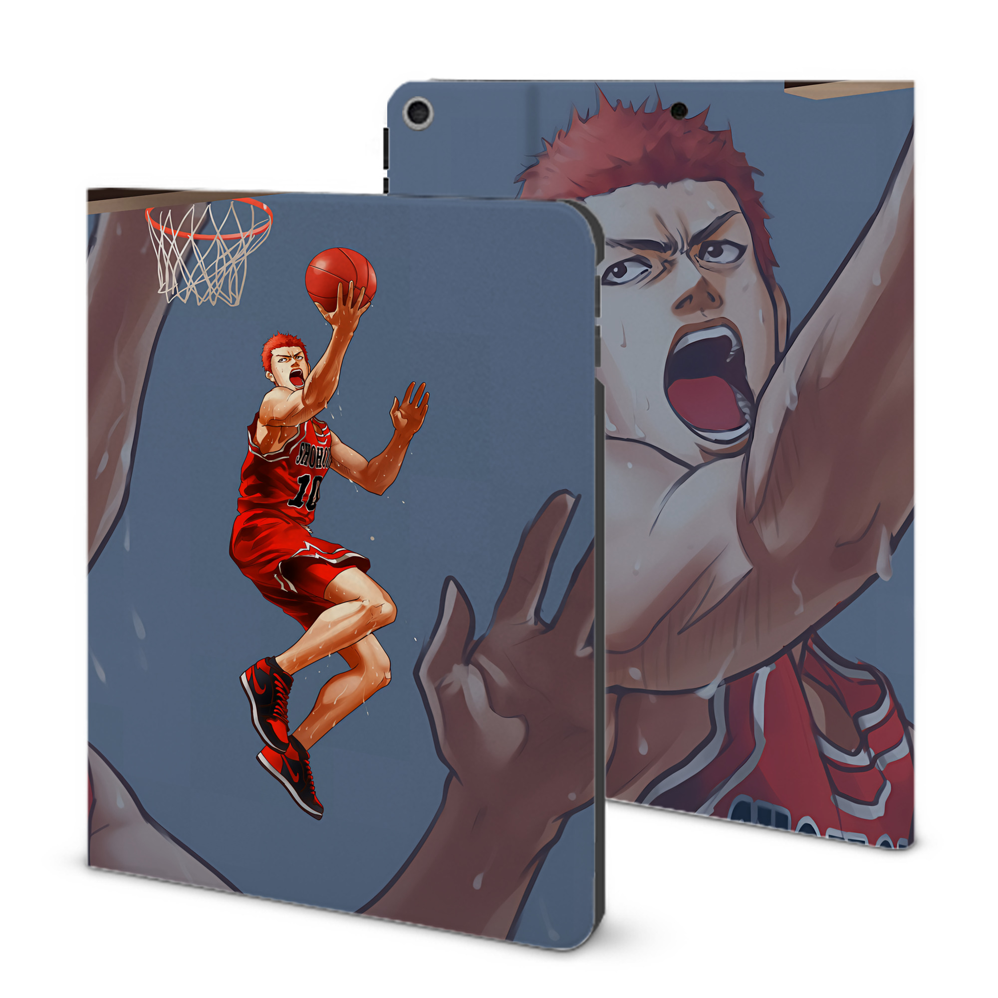 （画像用） SLAM DUNK／スラムダンク IPad ケース ブック型 PUレザー TPU 耐衝撃 軽量 薄型 ペン収納なし 全面保護 IPad 各モデル対応